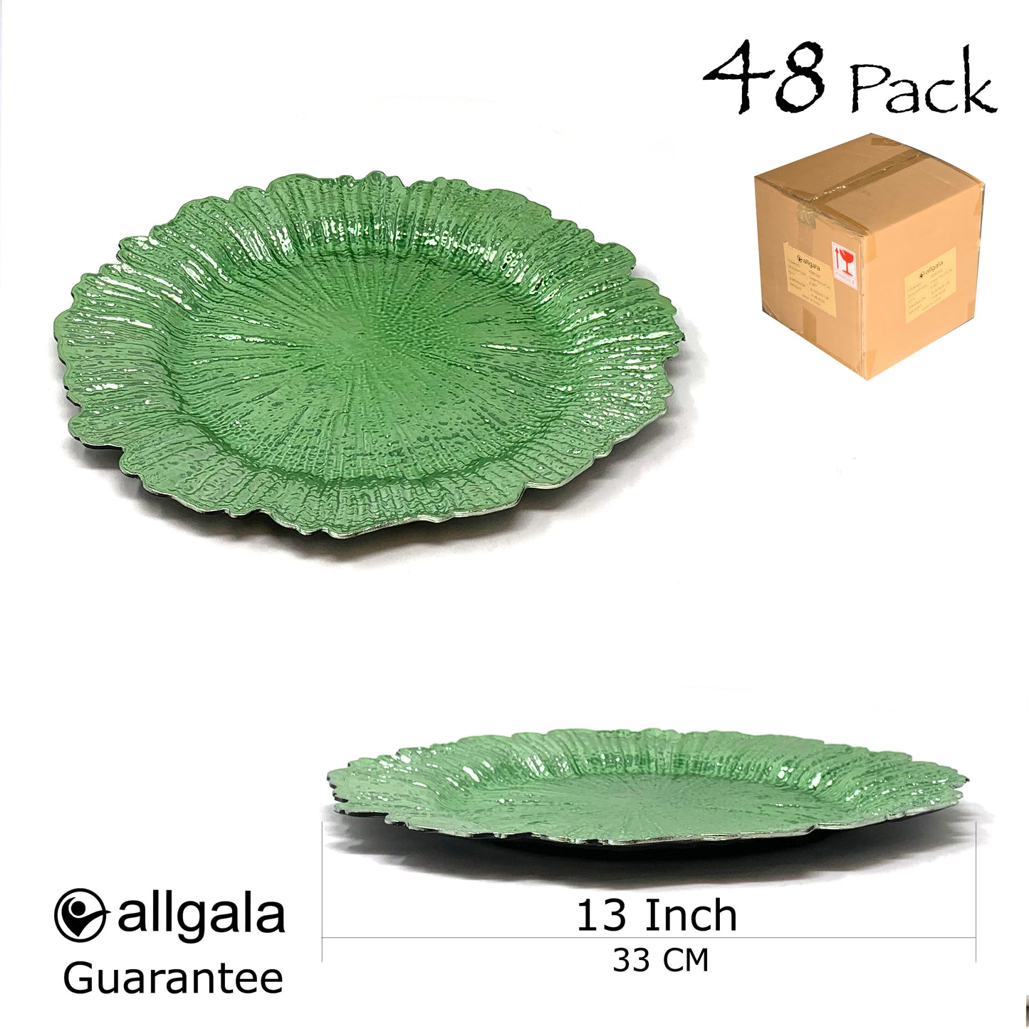 Allgala Charger Plates 13-Inch 6-Pack Heavy Quality Round Charger Plates-Reef
