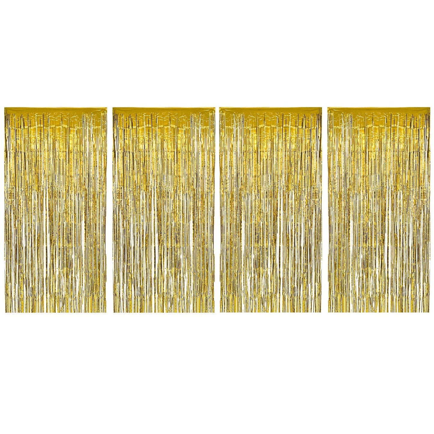 Allgala Back Drop 4PK (3x1 M) 9.7FT x 3.2FT Metalic Tinsel Party Photo Backdrop Curtains Door Fringe
