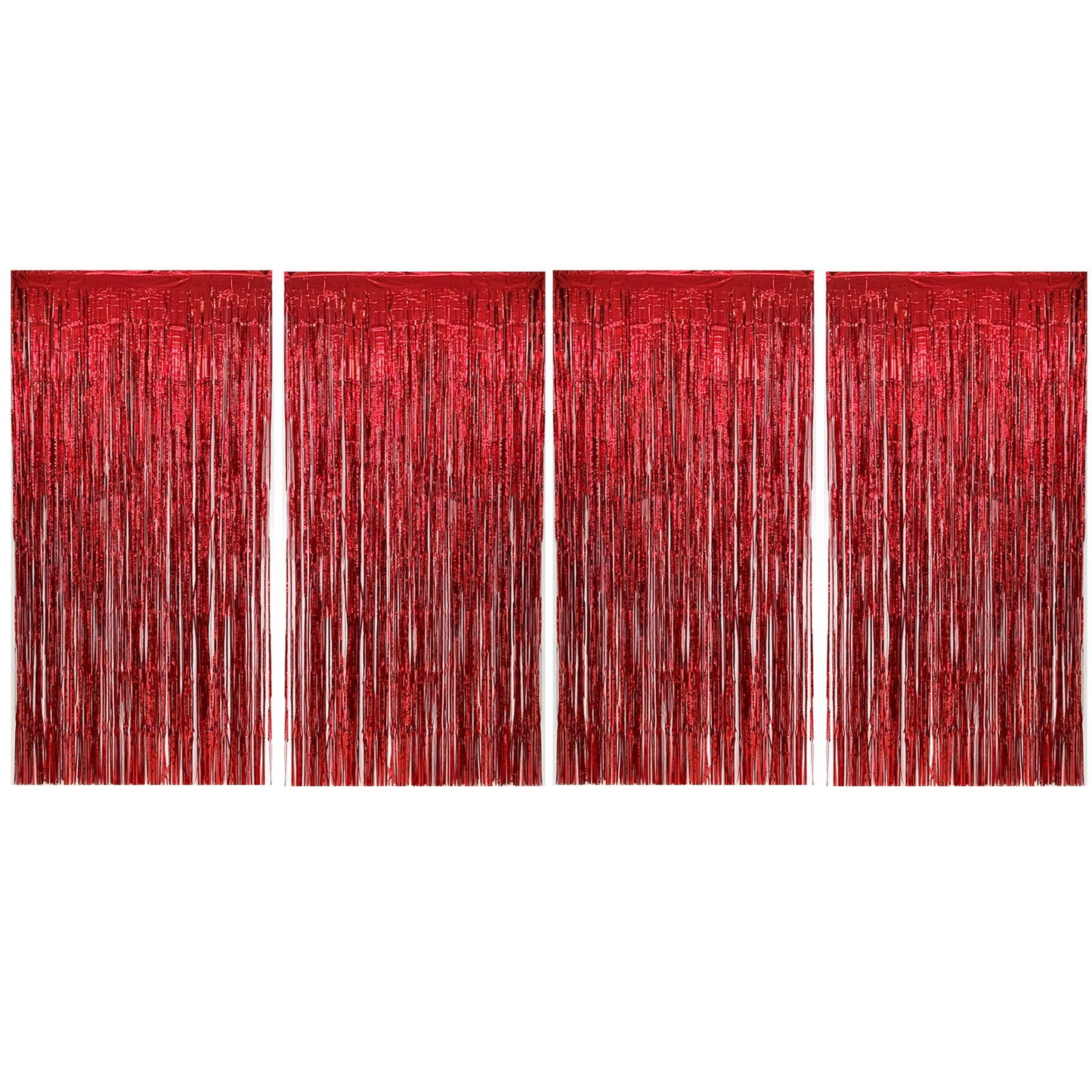 Allgala Back Drop 4PK (3x1 M) 9.7FT x 3.2FT Metalic Tinsel Party Photo Backdrop Curtains Door Fringe