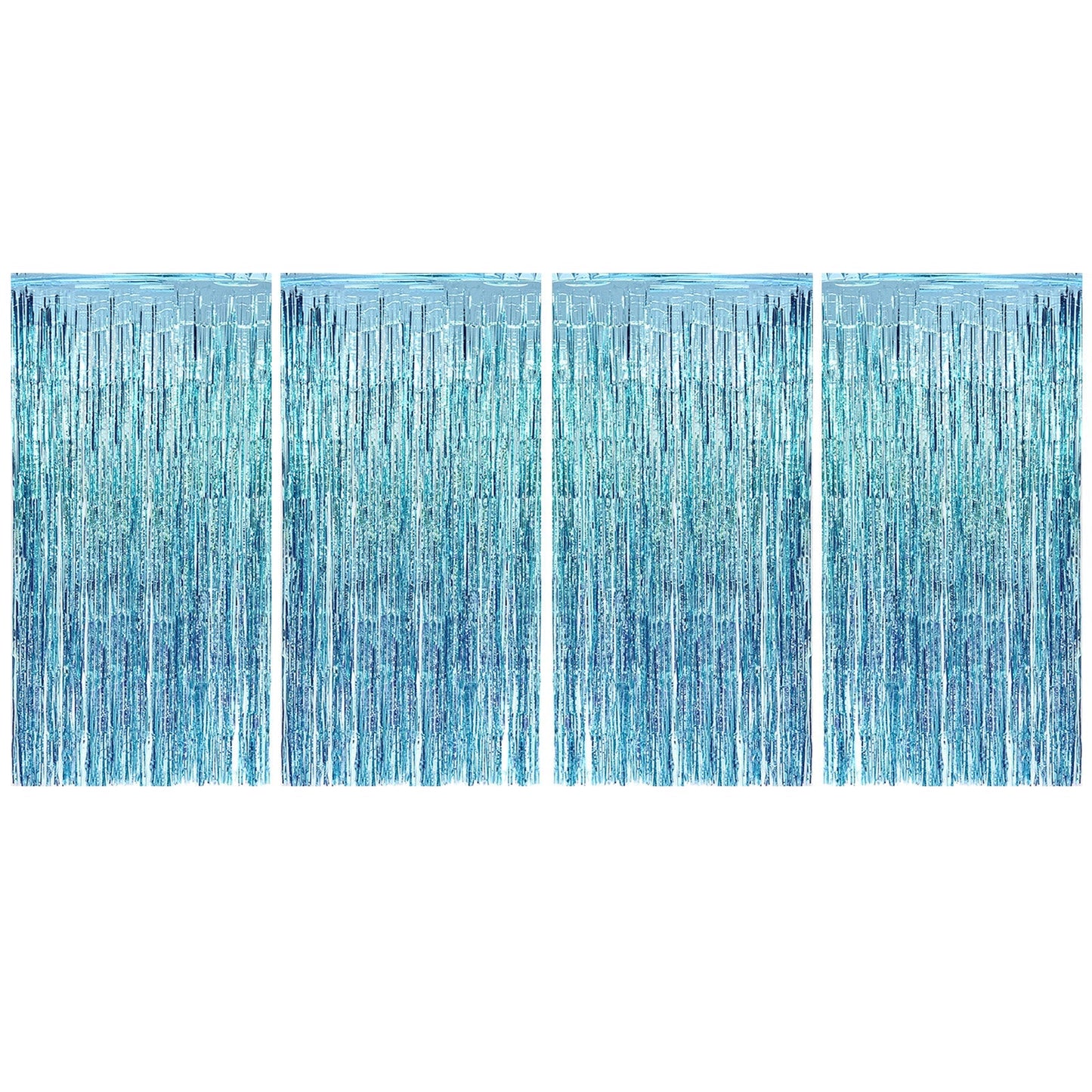 Allgala Back Drop 4PK (3x1 M) 9.7FT x 3.2FT Metalic Tinsel Party Photo Backdrop Curtains Door Fringe