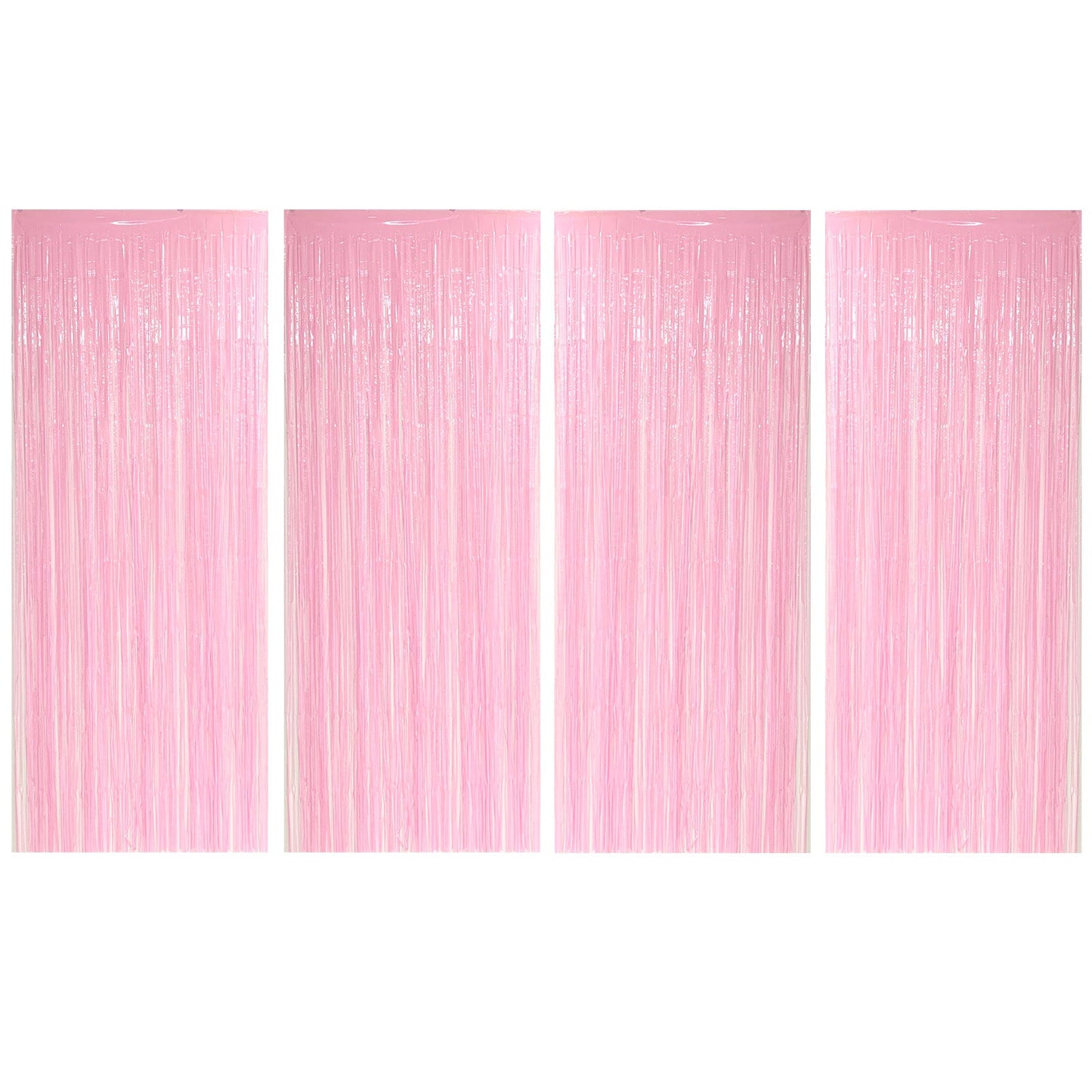 Allgala Back Drop 4PK (2.5x1 M) 8.2FT x 3.2FT Metalic Tinsel Party Photo Backdrop Curtains Door Fringe