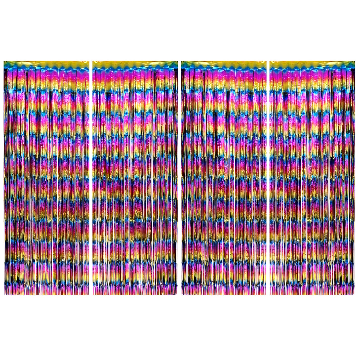 Allgala Back Drop 4PK (3x1 M) 9.7FT x 3.2FT Metalic Tinsel Party Photo Backdrop Curtains Door Fringe
