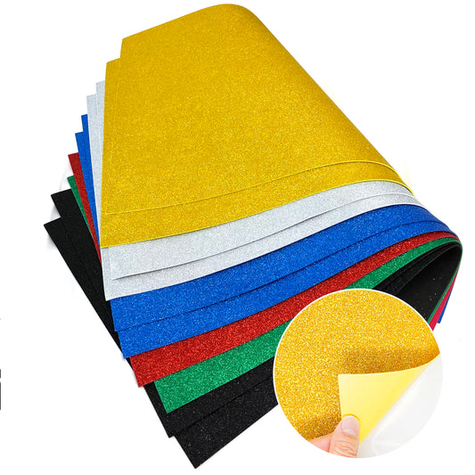 Allgala Foam Sheet 12 Pack JumboL 16"x24" Glitter EVA Foam Paper Sheets - Self-Adhesive
