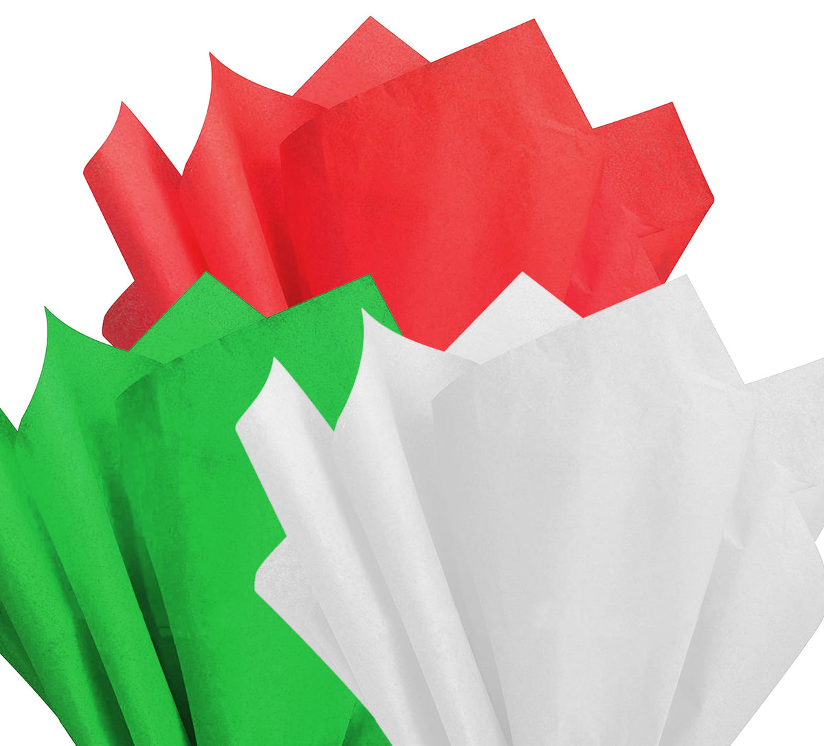 Allgala White Red Green tissue paper, 20 x 26 inches