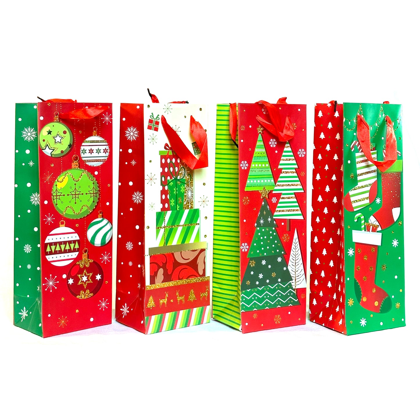 Allgala Gift Bags Christmas 12-PC Premium Metallic Foil Hotstamping Gift Bag - GP9103B