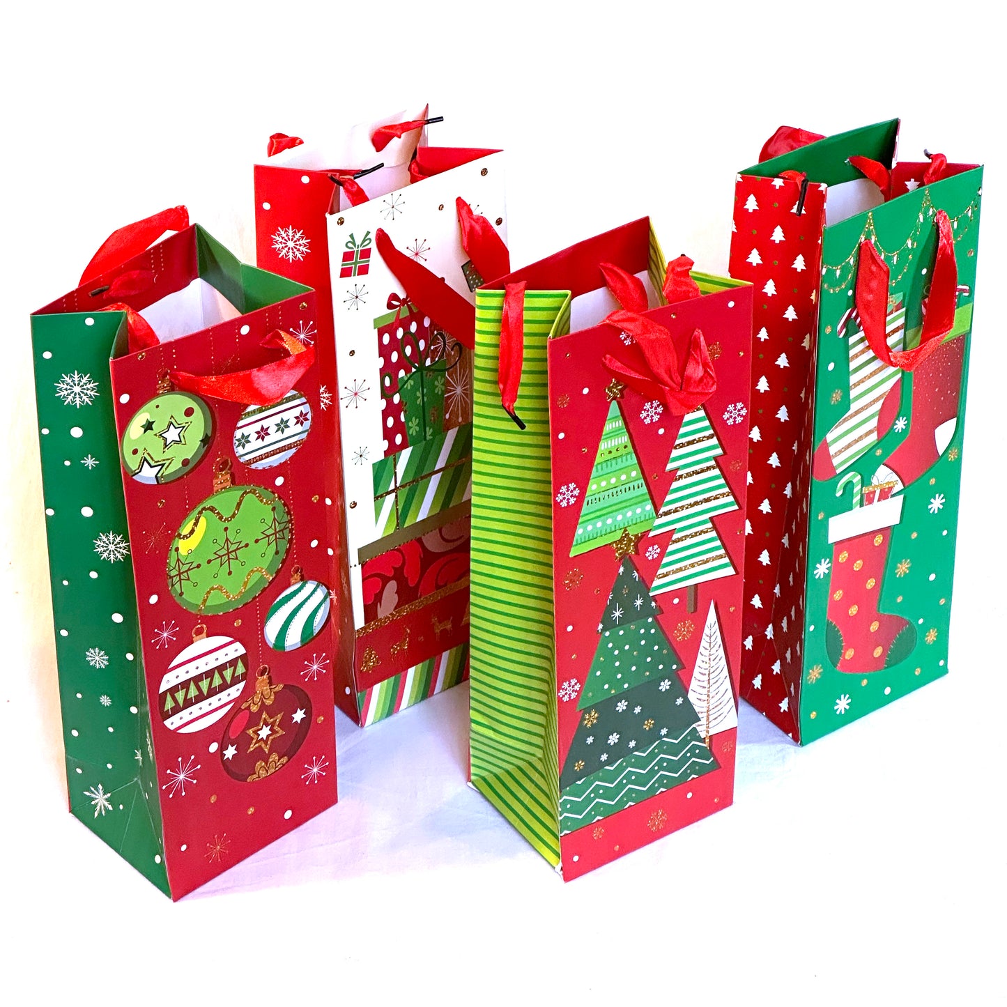 Allgala Gift Bags Christmas 12-PC Premium Metallic Foil Hotstamping Gift Bag - GP9103B