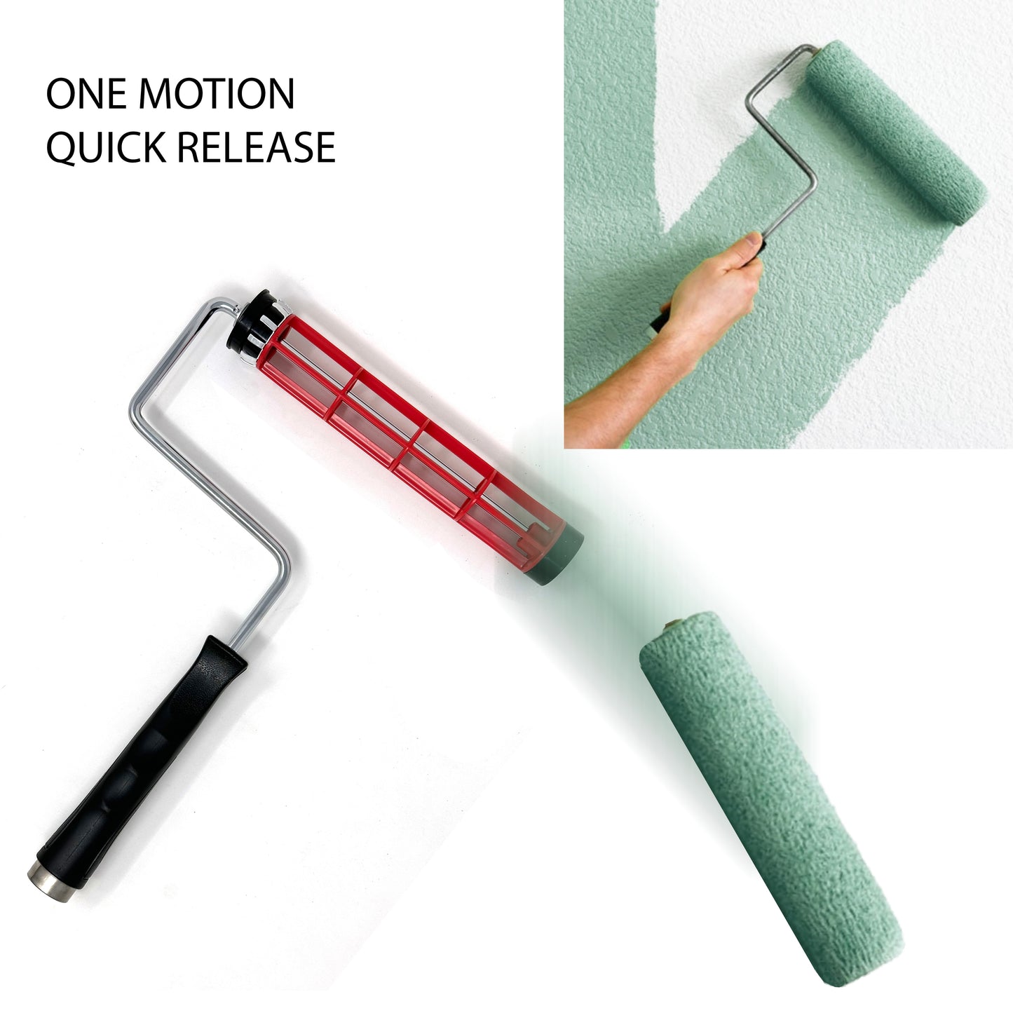 Allgala Paint Roller Frame 9 Inch Easy Quick Release Non-Slip Smooth Heavy Duty - TH10325