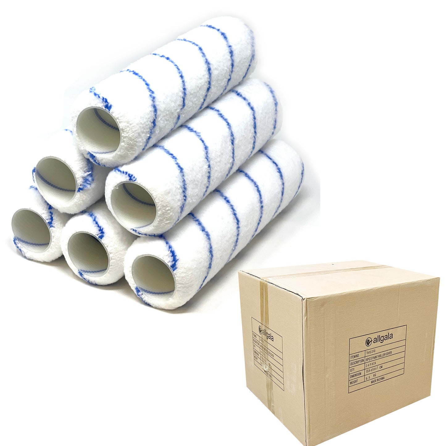 Allgala Paint Roller 9 Inch Shedless Microfiber Paint Roller Covers