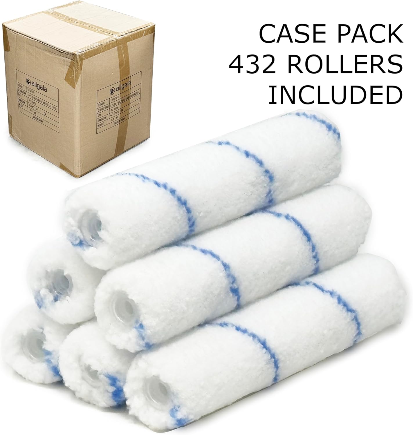 Allgala Paint Roller 6" Mini 3/8" Nap Shedless Microfiber Paint Roller Cover - TH10380