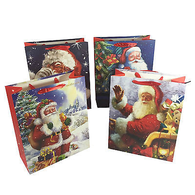 Allgala 12-PC Premium Christmas Gift Bags, 9" glitter