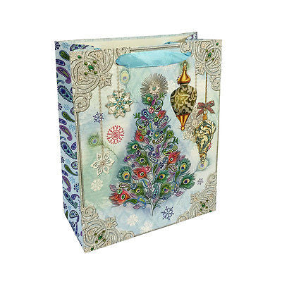 Allgala 12-PC Premium Christmas Gift Bags, 10" glitter