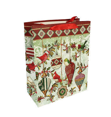 Allgala 12-PC Premium Christmas Gift Bags, 10" glitter