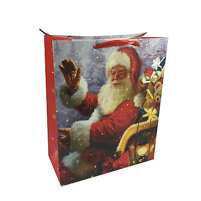 Allgala 12-PC Premium Christmas Gift Bags, 9" glitter