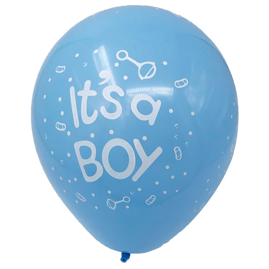 Allgala Balloons "It's a boy" 12" 100 Count Helium Grade Premium Printed Latex Balloons