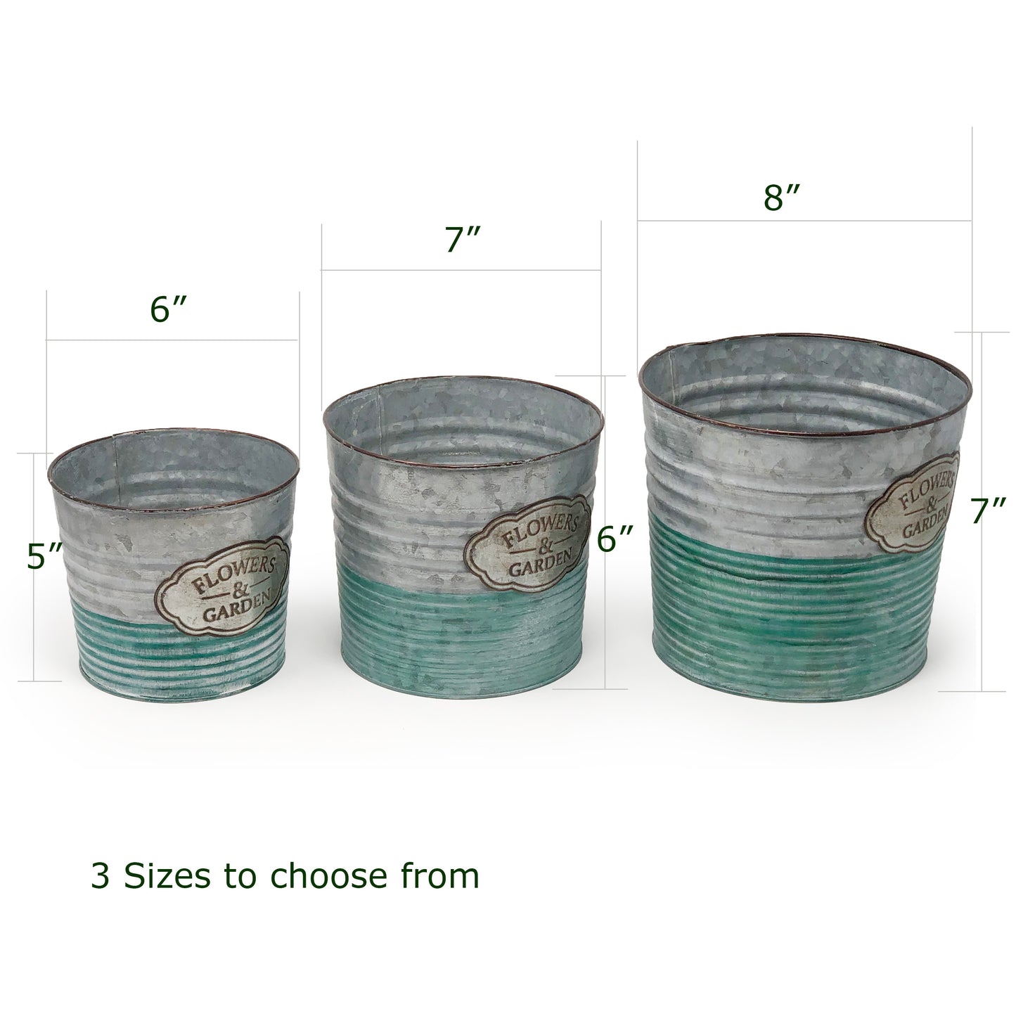 Galvanized Planter Pot Indoor and Outdoor Decoration