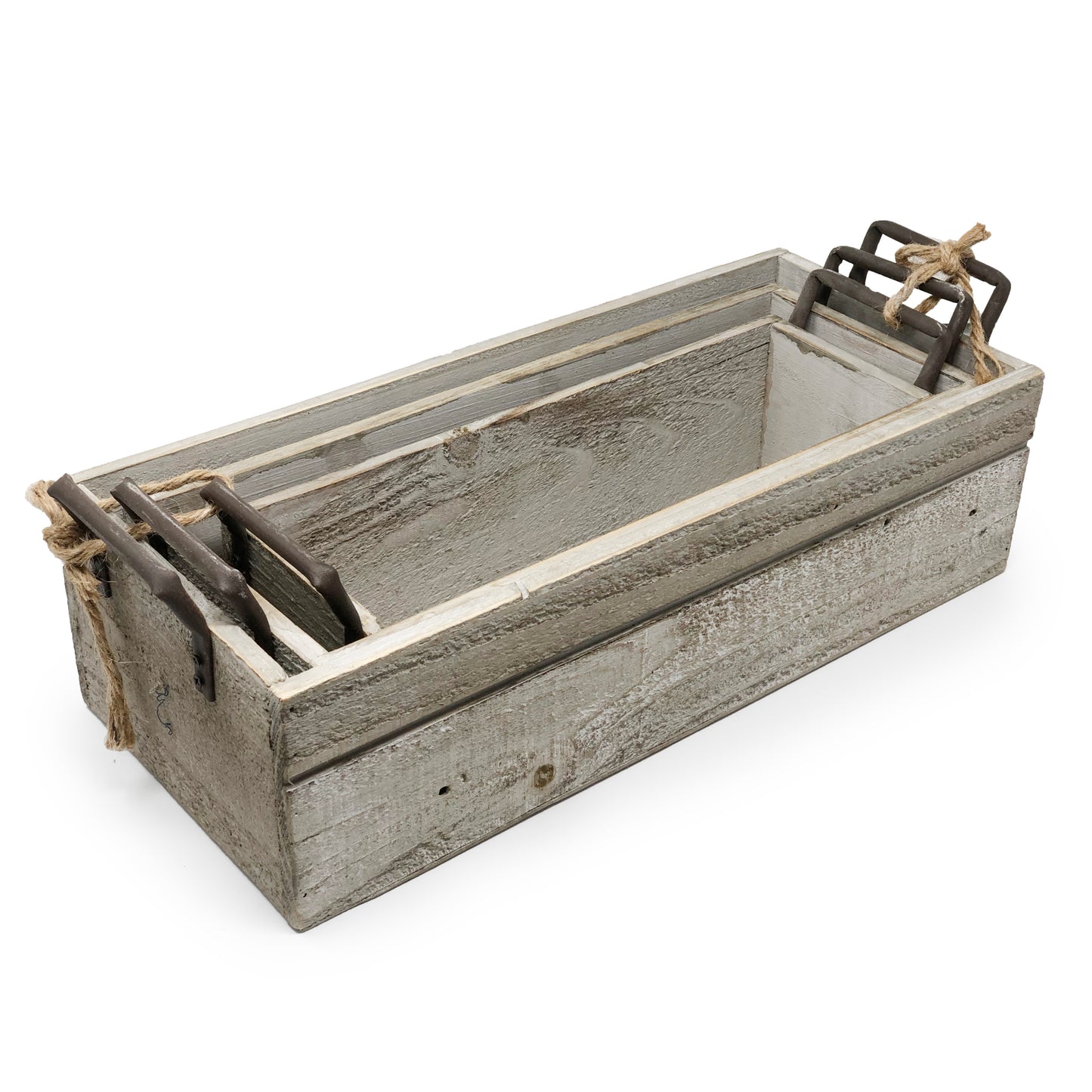 Allgala Planter Pot 3-PC Set Wooden Boxes Planter Trough for Flower/Storage/Display Boxes