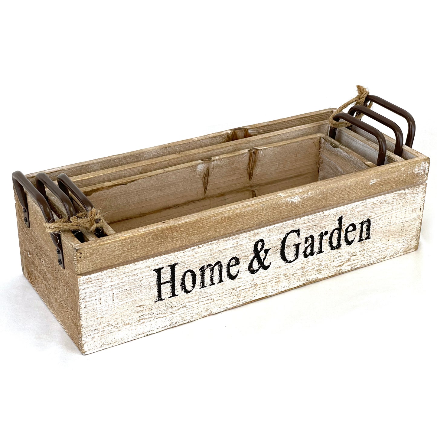 Allgala Planter Pot 3-PC Set Wooden Boxes Planter Trough for Flower/Storage/Display Boxes