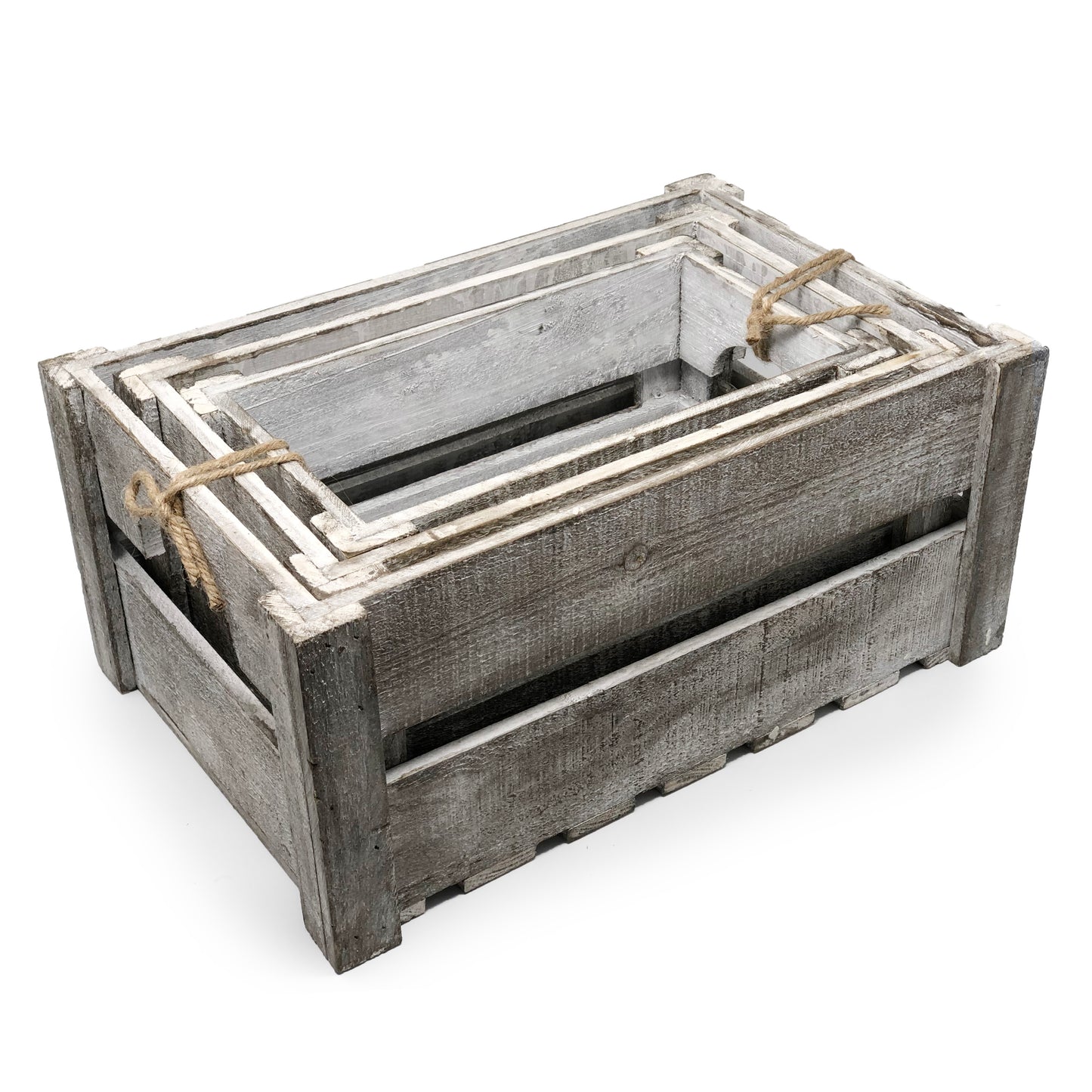 Allgala Planter Pot 3-PC Set Wooden Boxes Planter Trough for Flower/Storage/Display Boxes