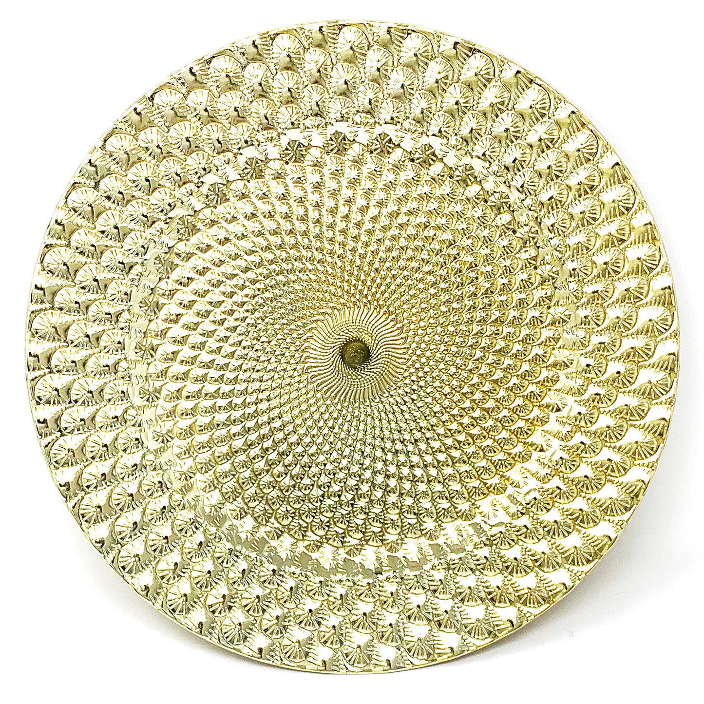 Allgala Charger Plates 13-Inch 6-Pack Plastic Peacock Style Round Charger Plates