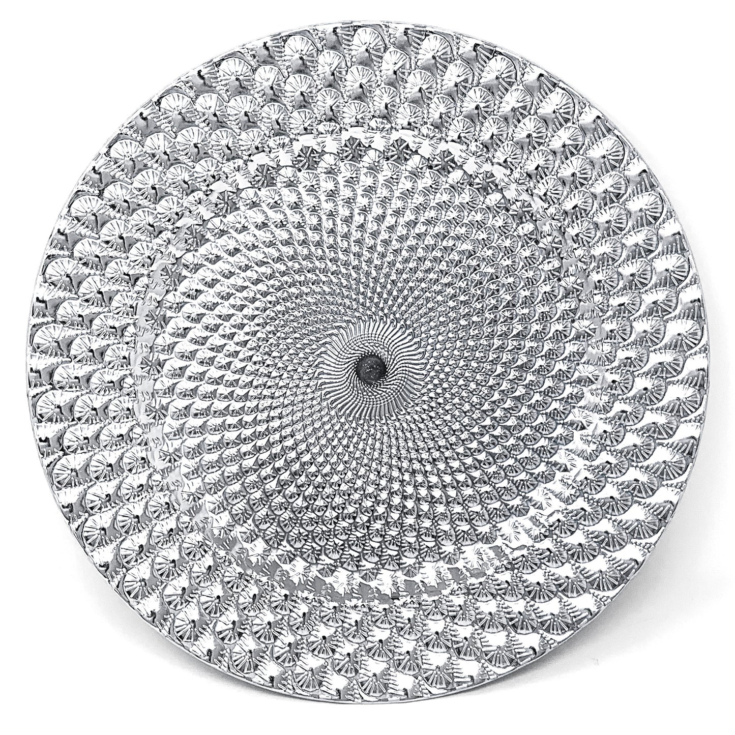 Allgala Charger Plates 13-Inch 6-Pack Plastic Peacock Style Round Charger Plates