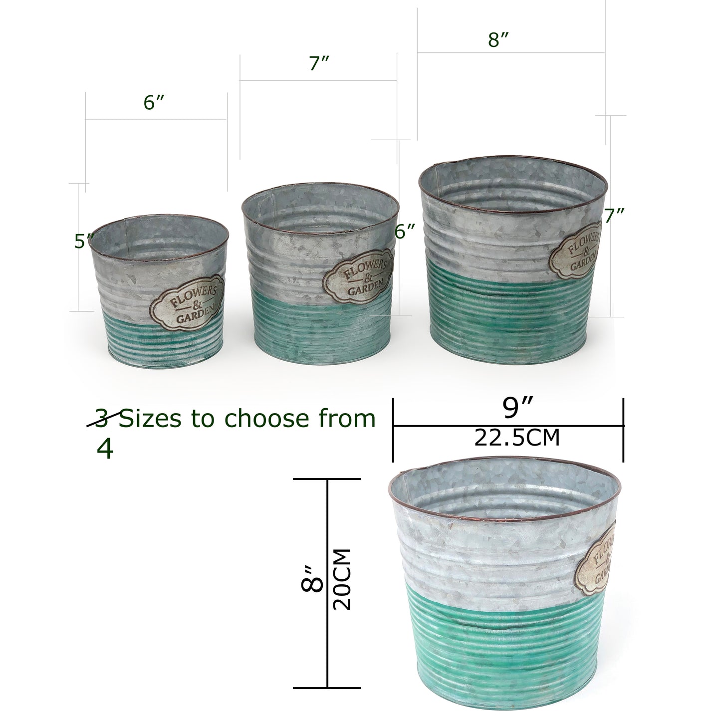 Galvanized Planter Pot Indoor and Outdoor Decoration