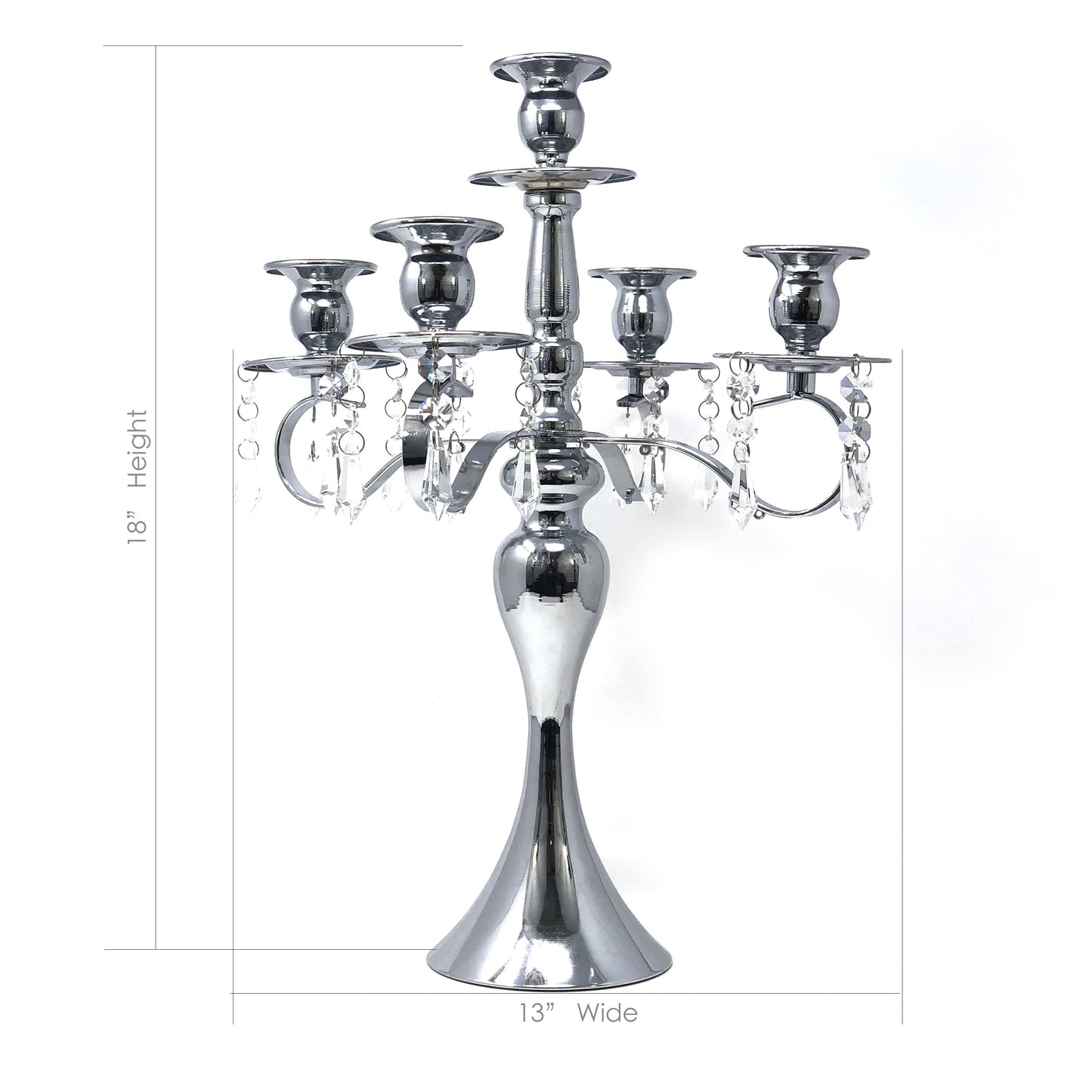 Allgala 18" 5-Arm Gold Plated Taper Candle Holder Candlestick Candelabra