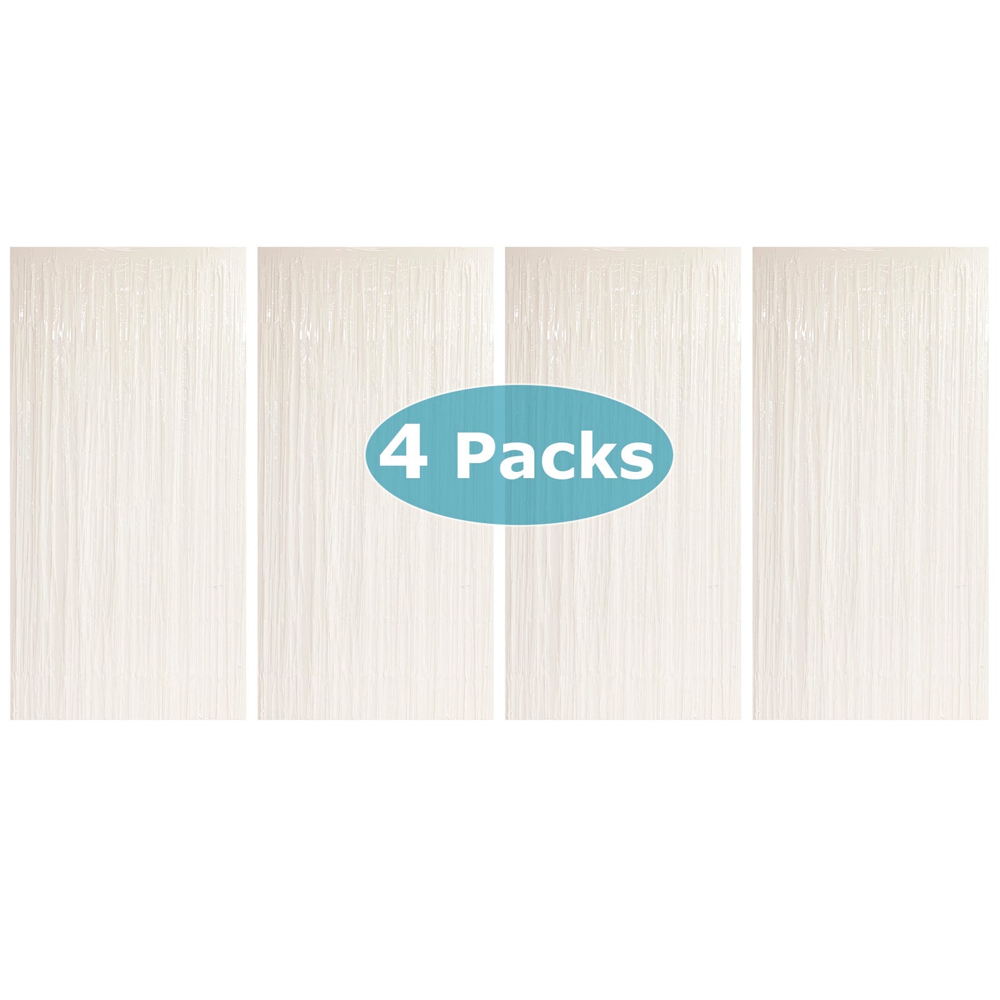 Allgala Tinsel Backdrop 4PK 6.5FT x 3.2FT (2Mx1M) Metallic Photo Backdrop Curtains Door Fringe Decor