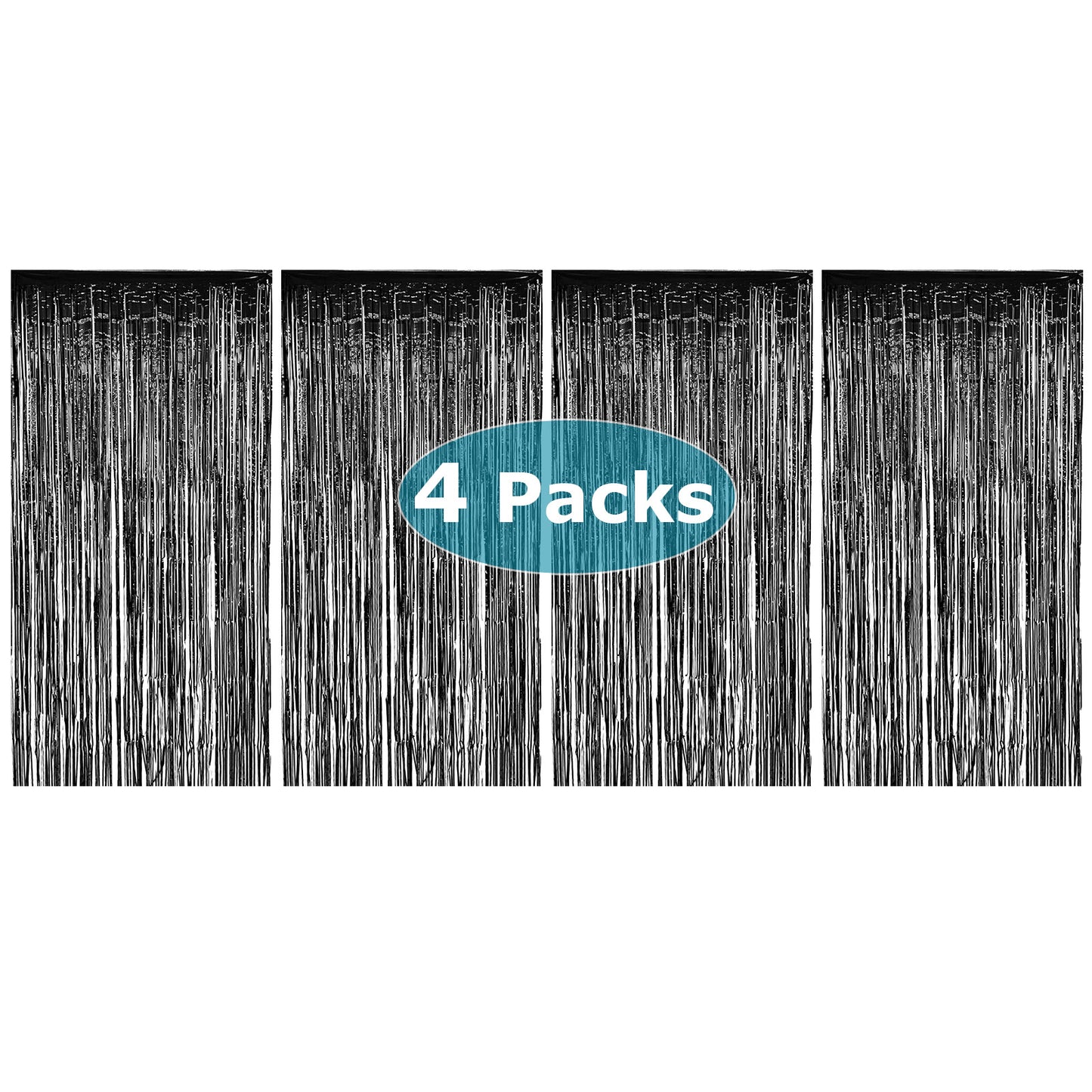 Allgala Tinsel Backdrop 4PK 6.5FT x 3.2FT (2Mx1M) Metallic Photo Backdrop Curtains Door Fringe Decor