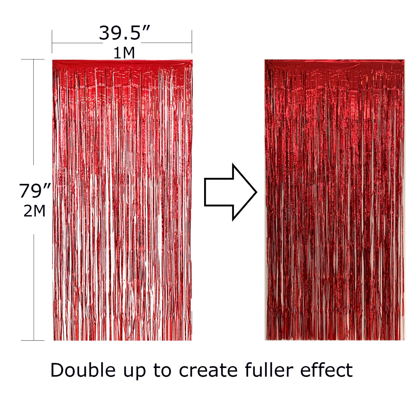 Allgala Tinsel Backdrop 4PK 6.5FT x 3.2FT (2Mx1M) Metallic Photo Backdrop Curtains Door Fringe Decor