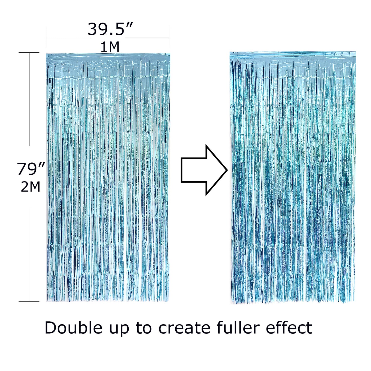 Allgala Tinsel Backdrop 4PK 6.5FT x 3.2FT (2Mx1M) Metallic Photo Backdrop Curtains Door Fringe Decor
