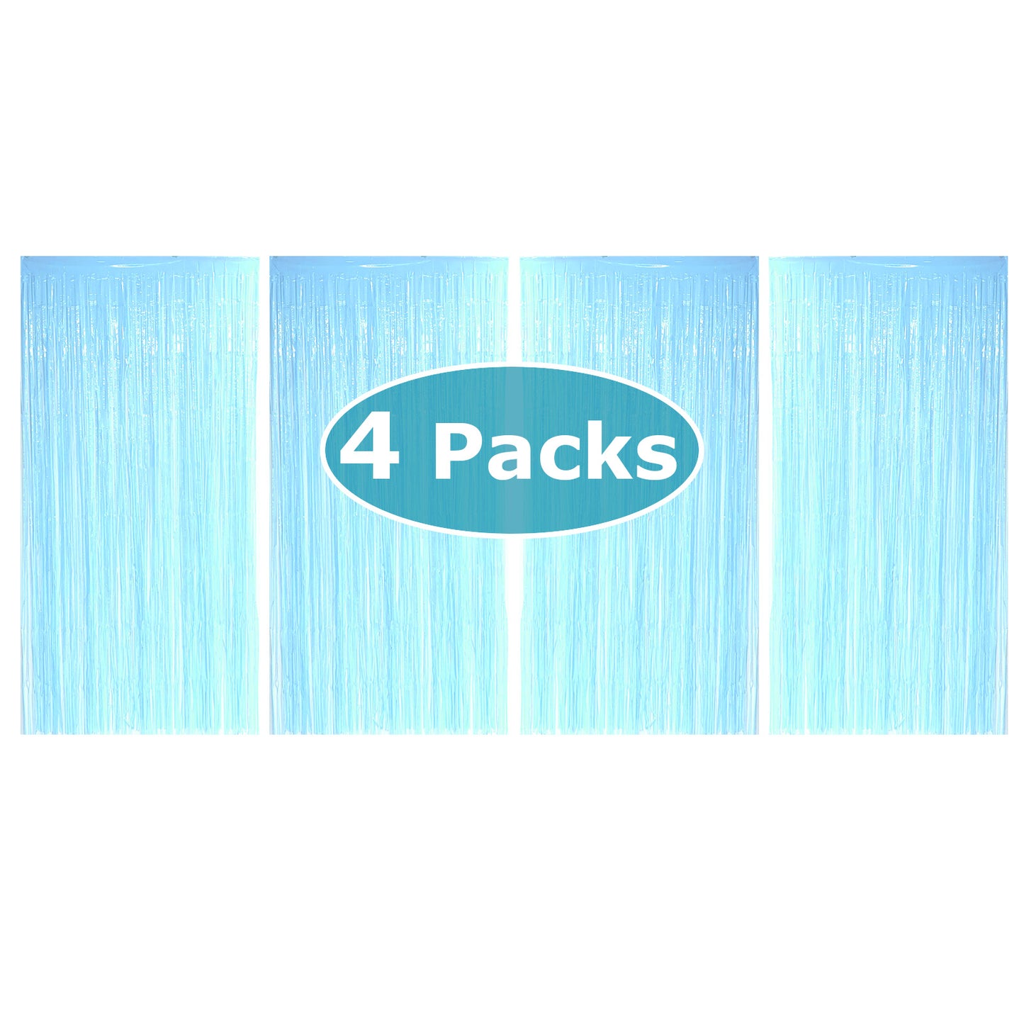 Allgala Tinsel Backdrop 4PK 6.5FT x 3.2FT (2Mx1M) Metallic Photo Backdrop Curtains Door Fringe Decor