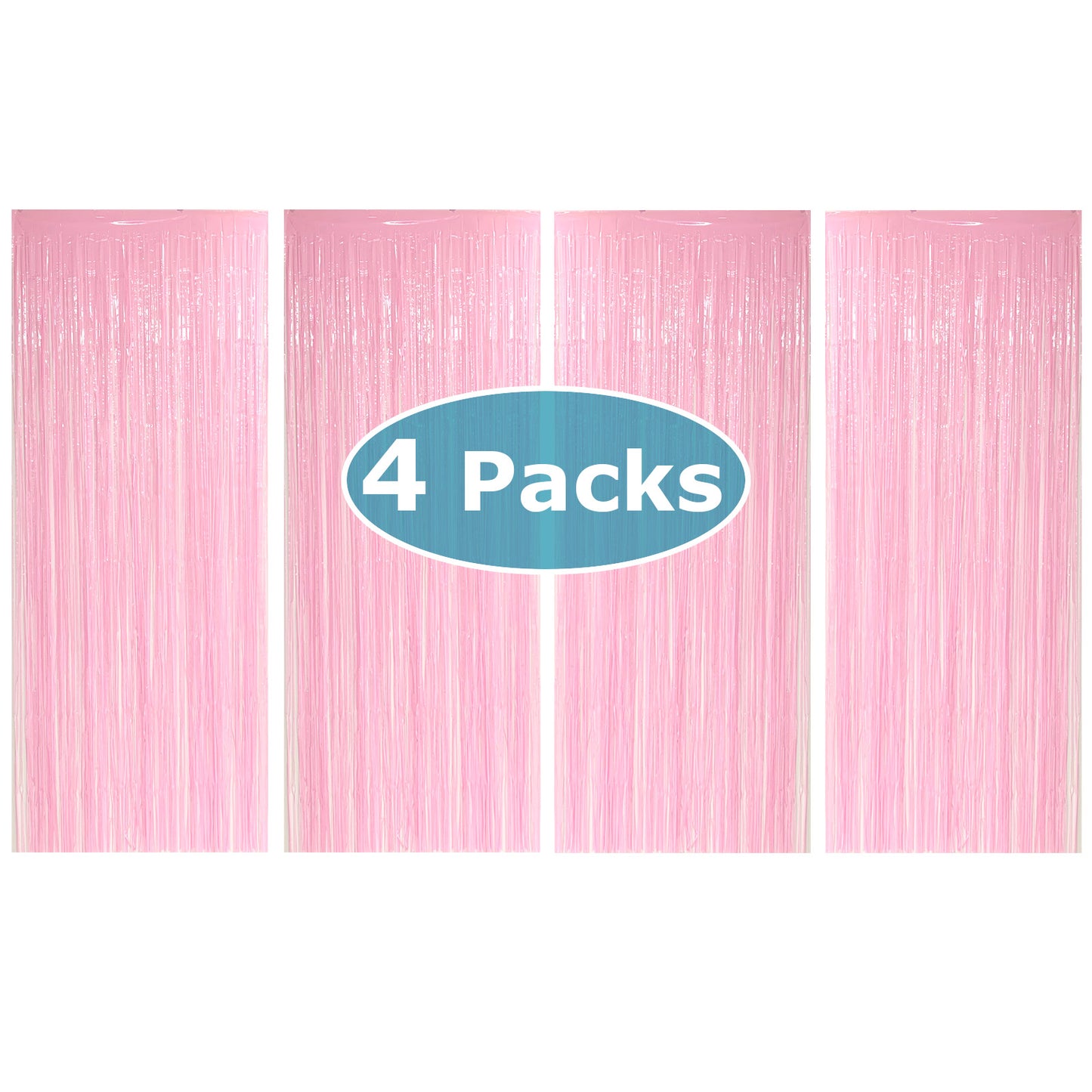 Allgala Back Drop 4PK 2Mx1M 6.5FT x 3.2FT Metallic Tinsel Party Photo Backdrop Curtains Door Fringe