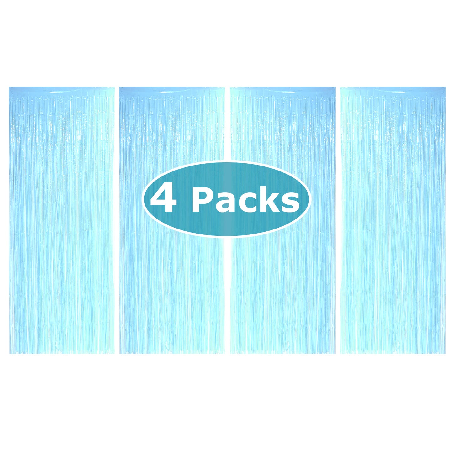Allgala Back Drop 4PK 2Mx1M 6.5FT x 3.2FT Metallic Tinsel Party Photo Backdrop Curtains Door Fringe