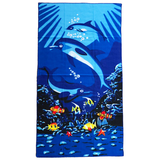 Allgala Oversize 40"x70" Microfiber Beach Towel, Dolphin - BT81107