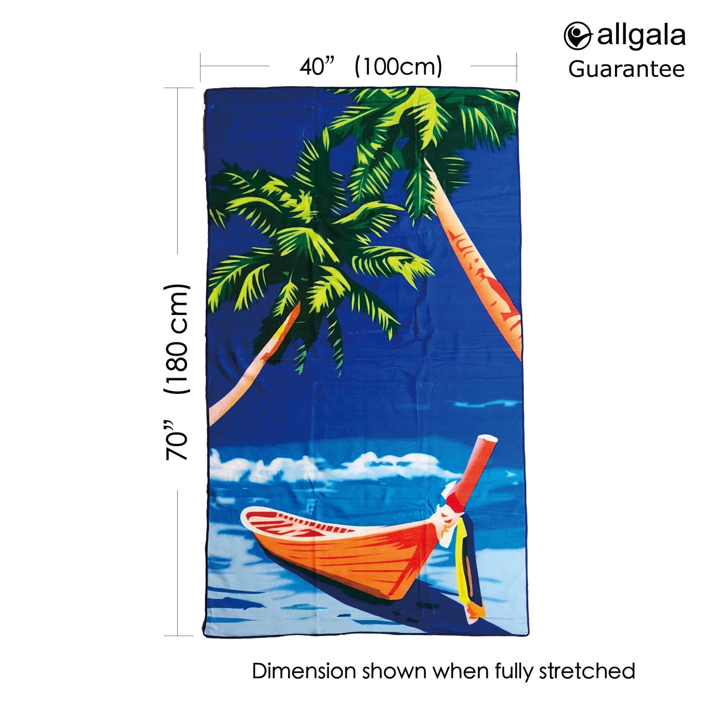 Allgala Oversize 40"x70" Microfiber Beach Towel, Boat - BT81108