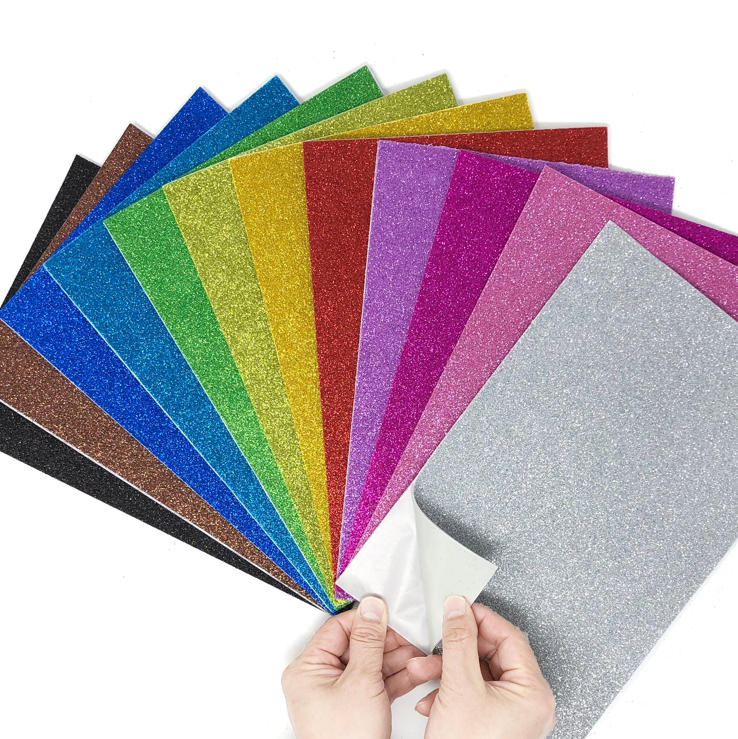 Allgala Foam Sheet Self Adhesive 12 Pack Glitter EVA Foam Paper 8" x 12" Sheets for Kids Art Project, Cosplay Costume, Arts and Crafts