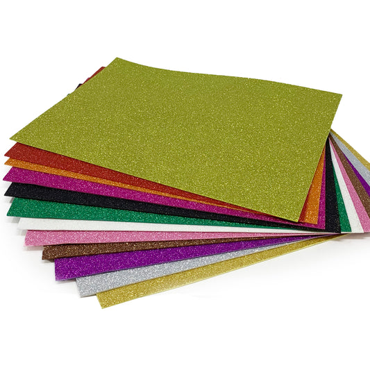 Allgala Foam Sheet 12 Pack XL 12"x16" Glitter EVA Foam Paper Sheets for Kids Art Project, Cosplay Costume, Arts and Crafts