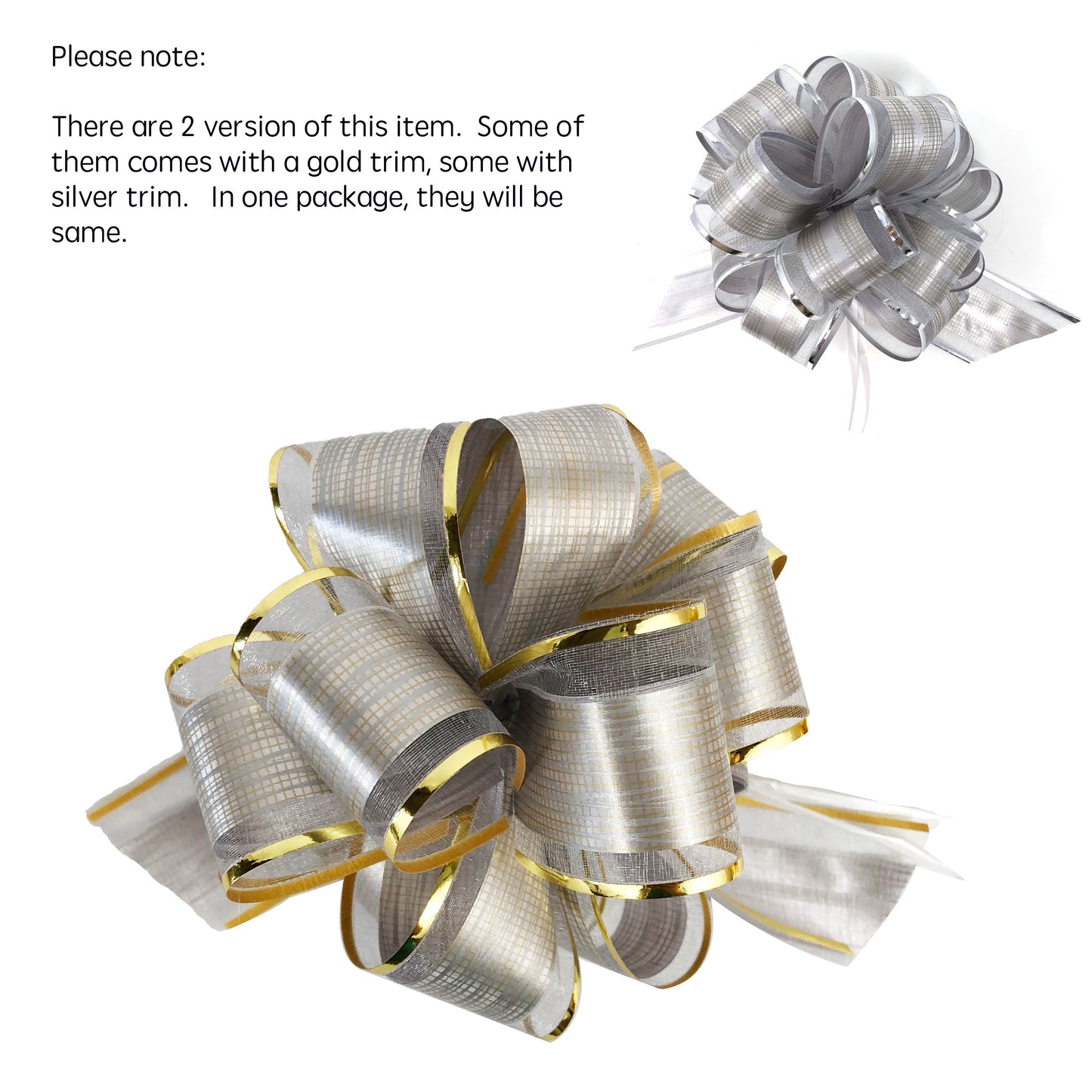 Allgala Pull Bows 12 Pack 6" Large Everyday Gift Wrap Wedding Deco Pull Flower Bows