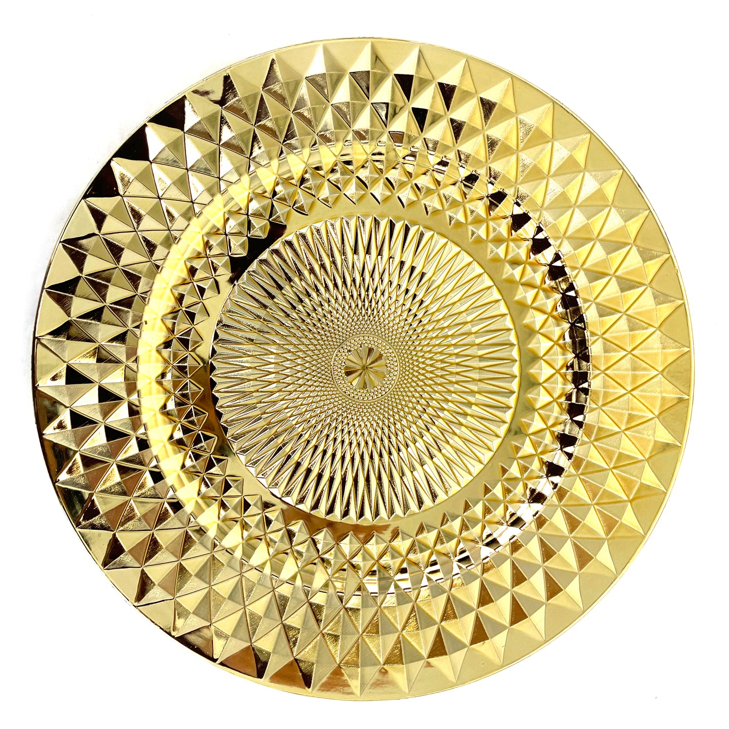 Allgala Charger Plates 13-Inch 6-Pack Plastic Diamond Pattern Sparkling Round Charger Plates
