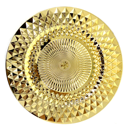 Allgala Charger Plates 13-Inch 6-Pack Plastic Diamond Pattern Sparkling Round Charger Plates