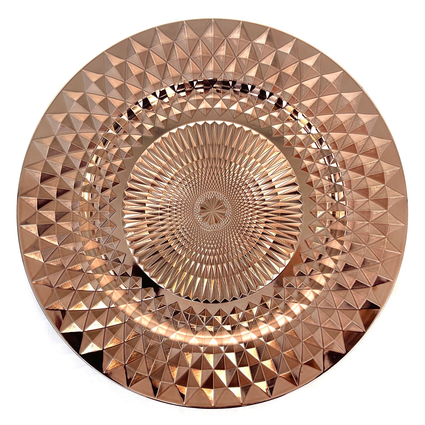 Allgala Charger Plates 13-Inch 6-Pack Plastic Diamond Pattern Sparkling Round Charger Plates