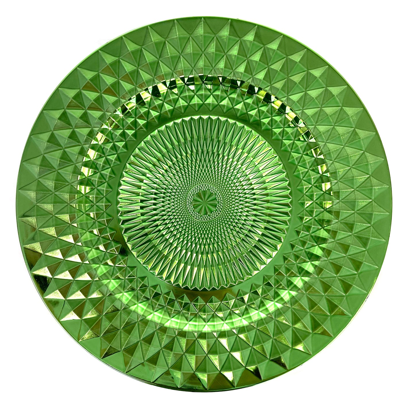 Allgala Charger Plates 13-Inch 6-Pack Plastic Diamond Pattern Sparkling Round Charger Plates