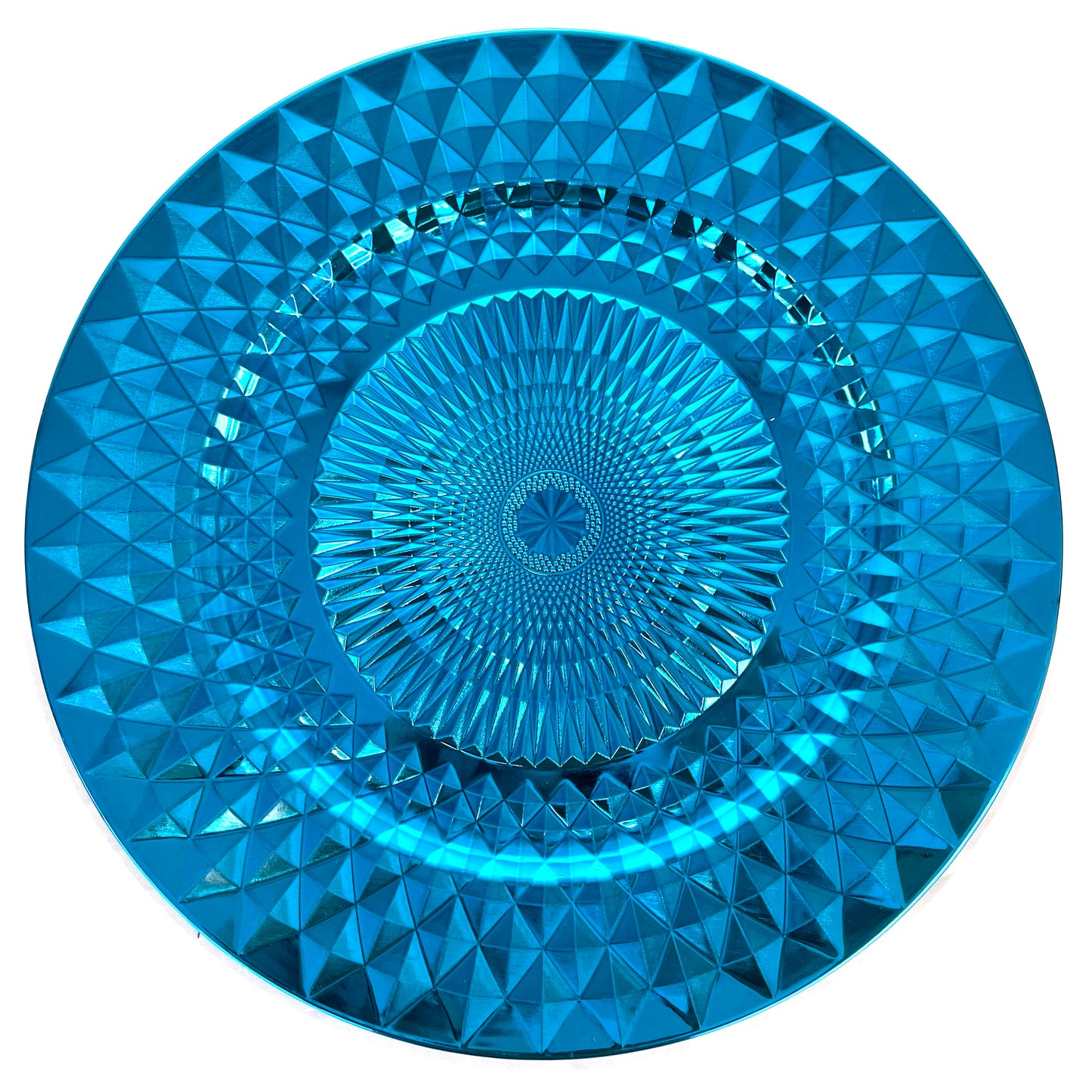 Allgala Charger Plates 13-Inch 6-Pack Plastic Diamond Pattern Sparkling Round Charger Plates