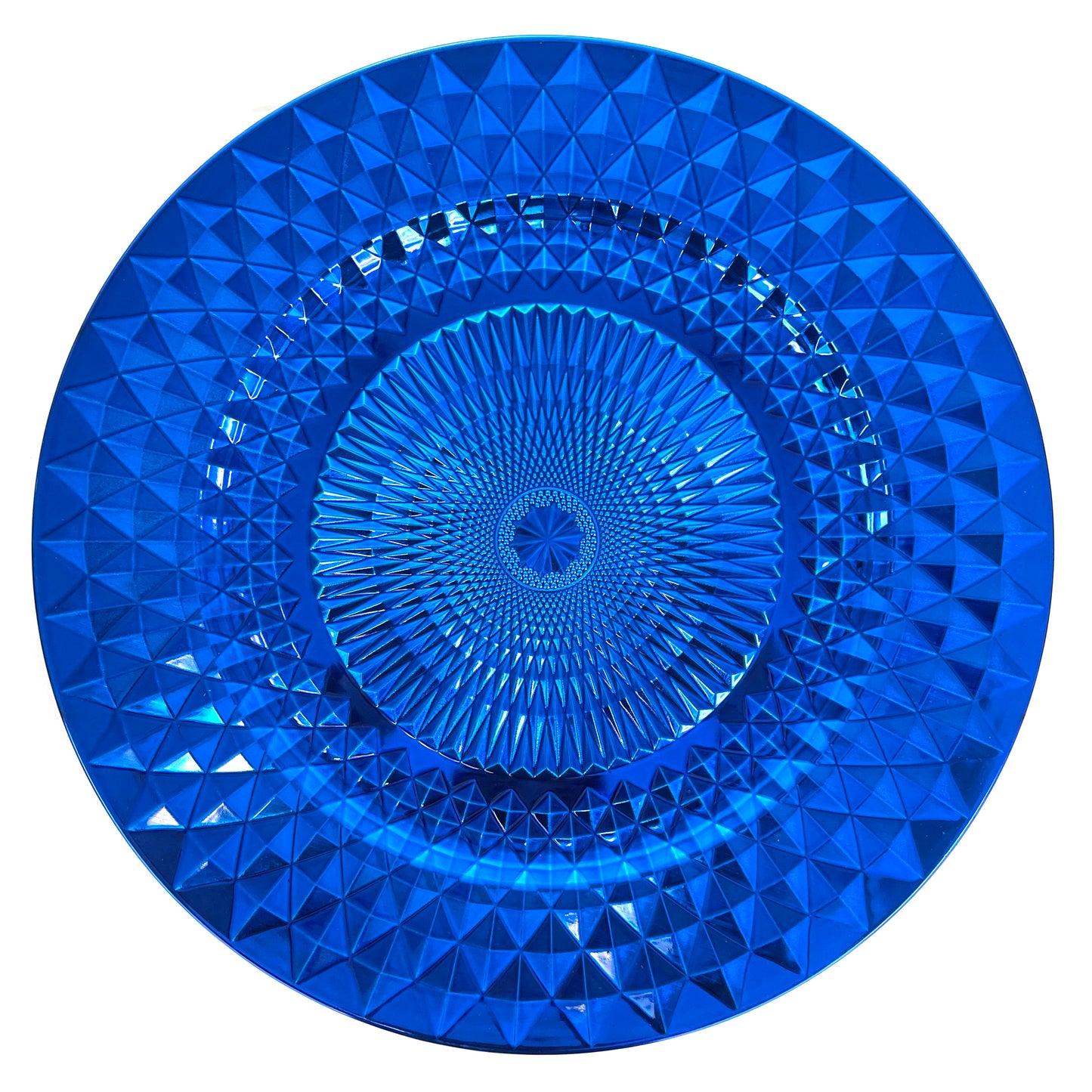 Allgala Charger Plates 13-Inch 6-Pack Plastic Diamond Pattern Sparkling Round Charger Plates