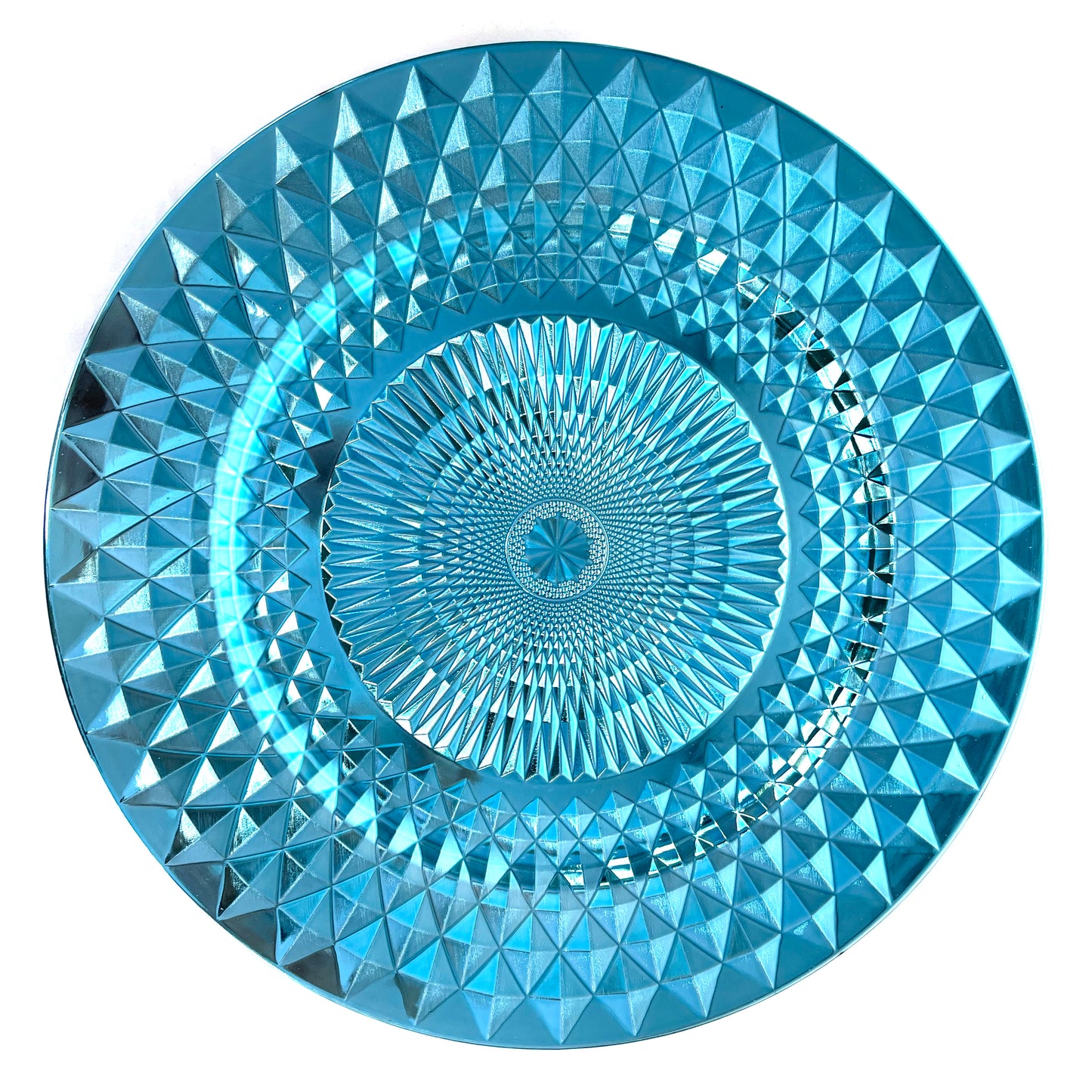 Allgala Charger Plates 13-Inch 6-Pack Plastic Diamond Pattern Sparkling Round Charger Plates