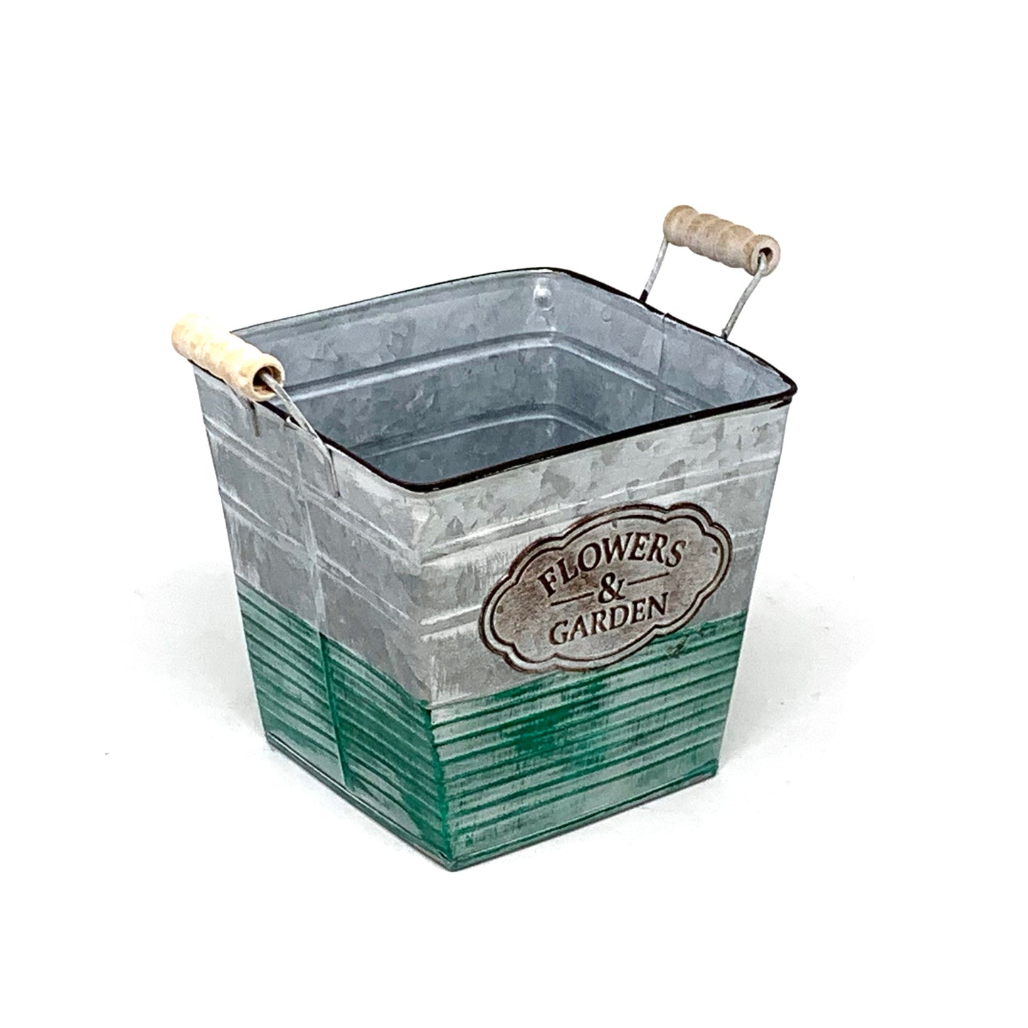 Allgala Planter Pot Galvanized Square Planter Pot Indoor and Outdoor Decoration