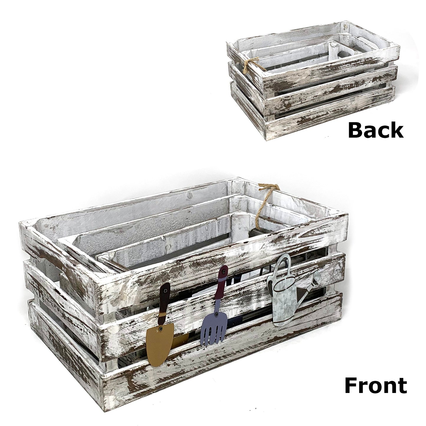 Allgala Planter Pot 3-PC Set Wooden Boxes Planter Trough for Flower/Storage/Display Boxes