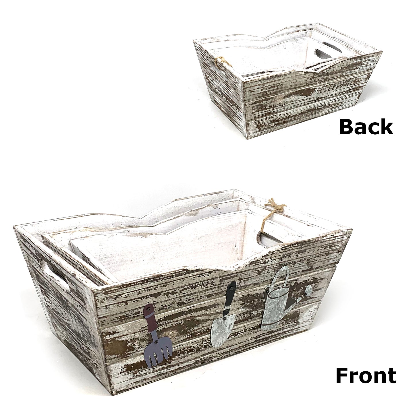 Allgala Planter Pot 3-PC Set Wooden Boxes Planter Trough for Flower/Storage/Display Boxes
