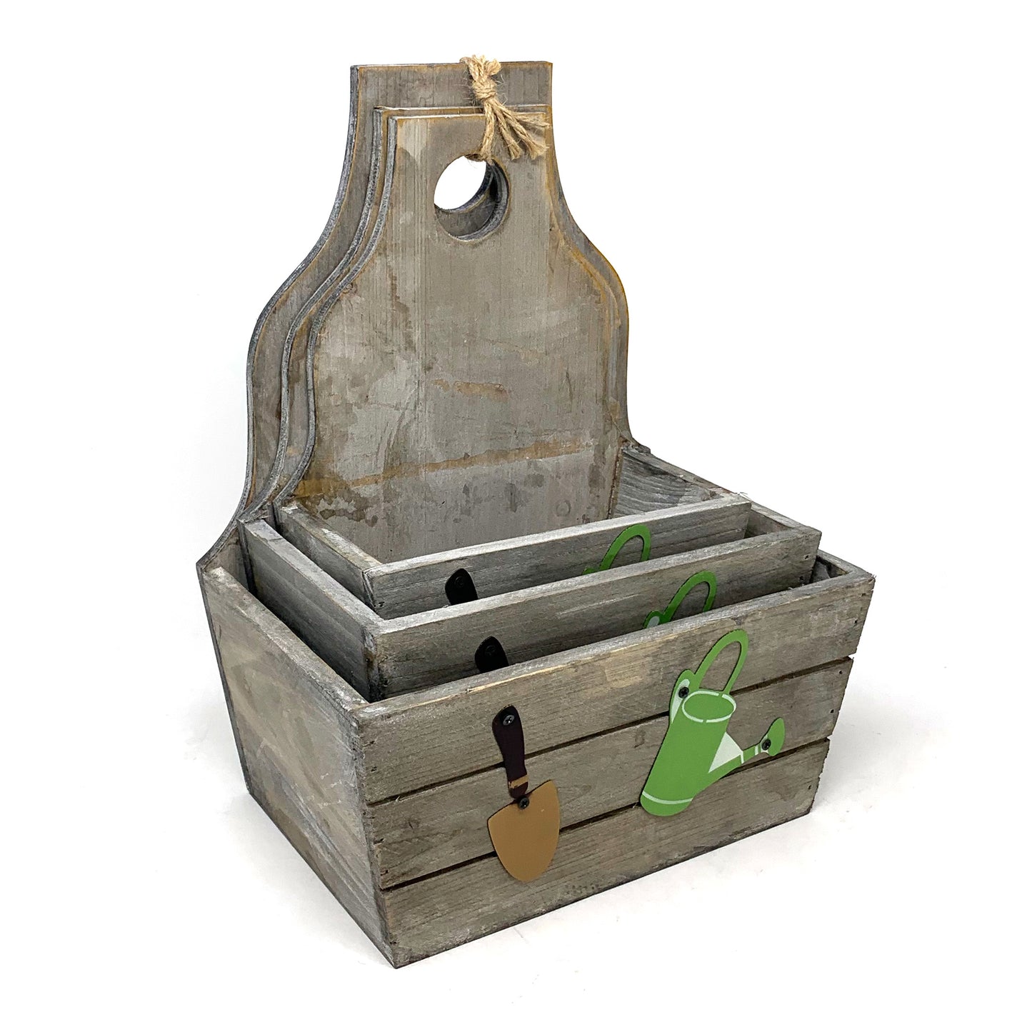 Allgala Planter Pot 3-PC Set Wooden Hanging Boxes Planter Trough for Flower/Storage/Display Boxes