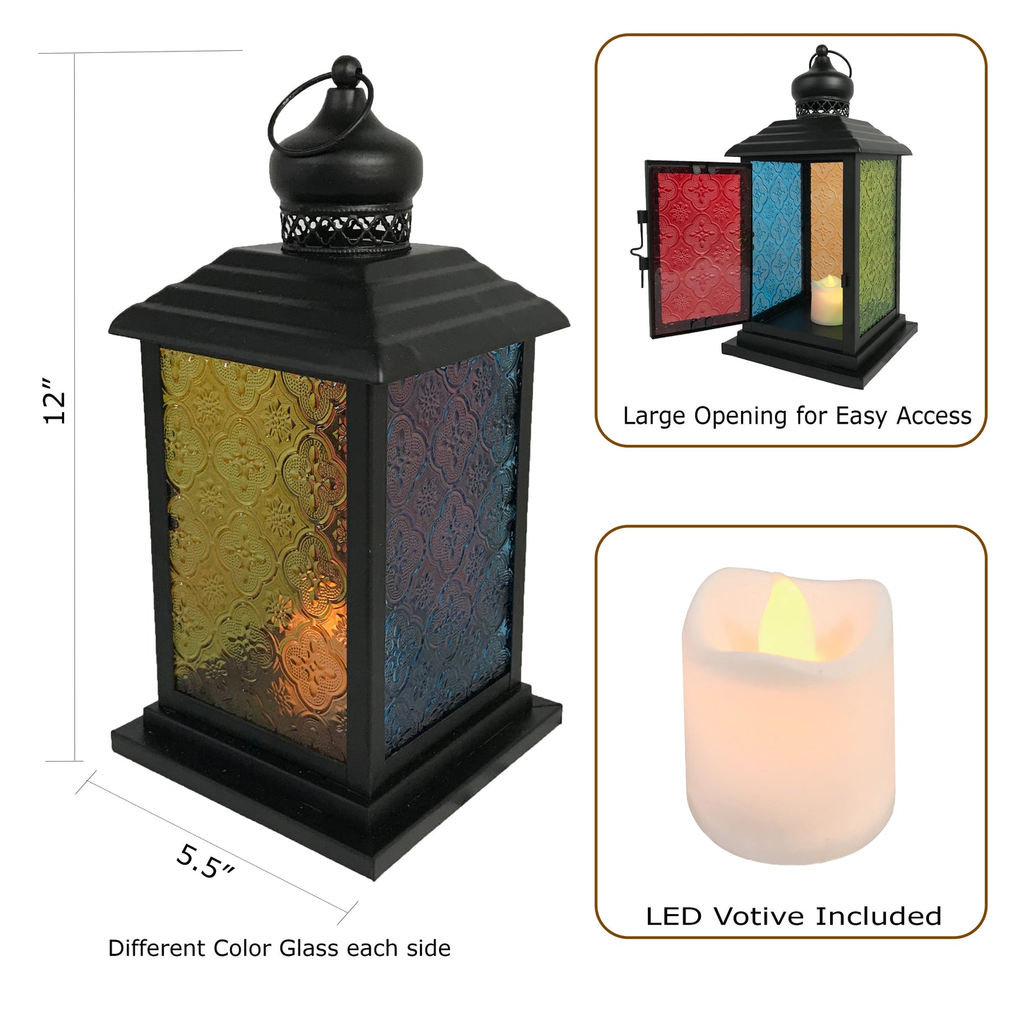 Allgala Glass Moroccan Candle Lantern